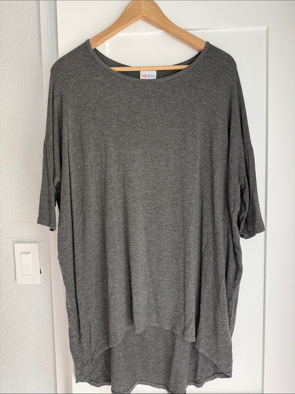 LuLaRoe Charcoal Gray Short Sleeve Top